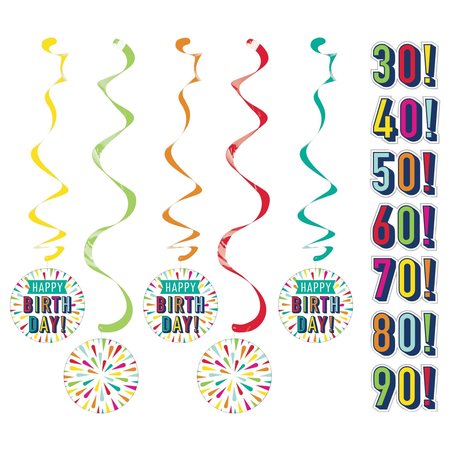 CREATIVE CONVERTING Birthday Burst Dizzy Danglers, 30", 30PK 347445